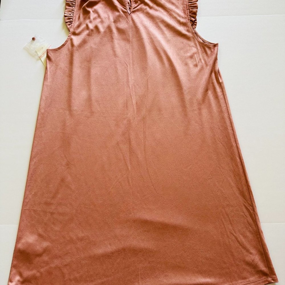 NWT _ HARPER 241 Suede Ruffle Collar I Sleeve Dress - Picture 4 of 5